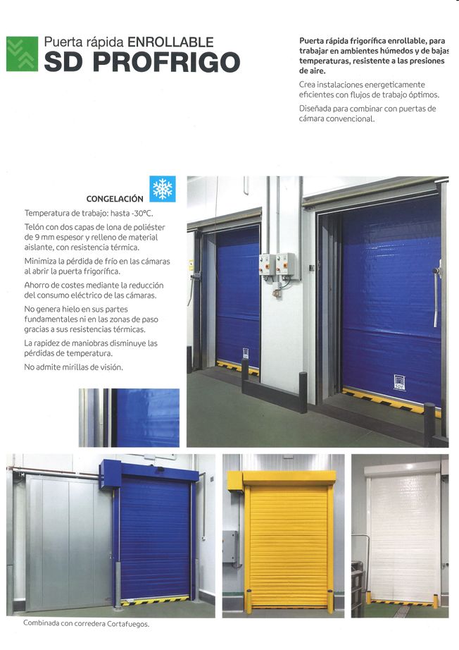 Puertas rápidas de lona frigorificas